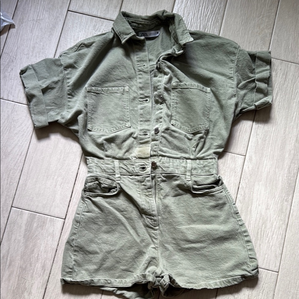 Zara One-Piece Denim Jumpsuit